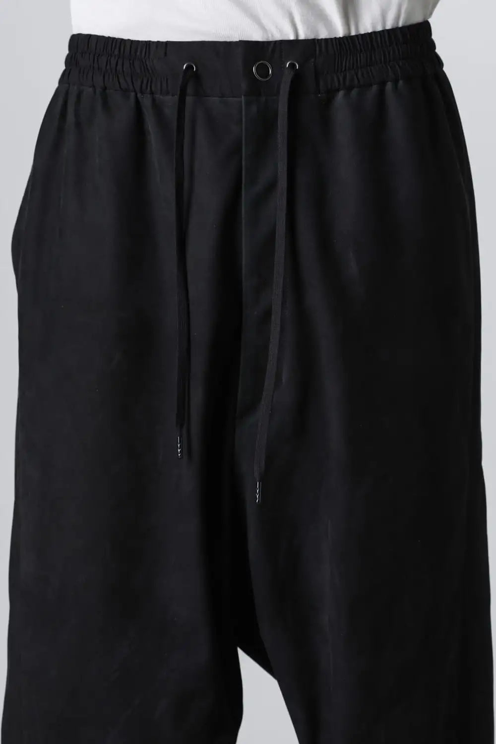 Relaxed pants soft nubuck cow leather Black