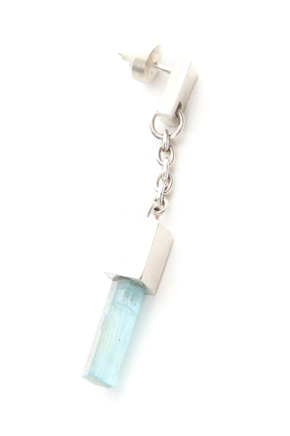 Talisman Cuboid Dangle Earring (Aquamarine, Medium Crystal, MA+AQU)