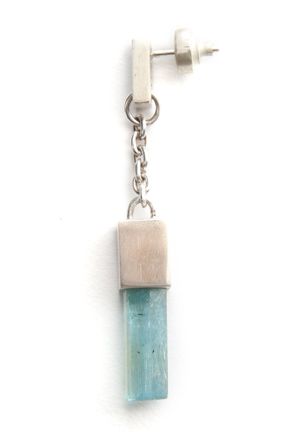 Talisman Cuboid Dangle Earring (Aquamarine, Medium Crystal, MA+AQU)