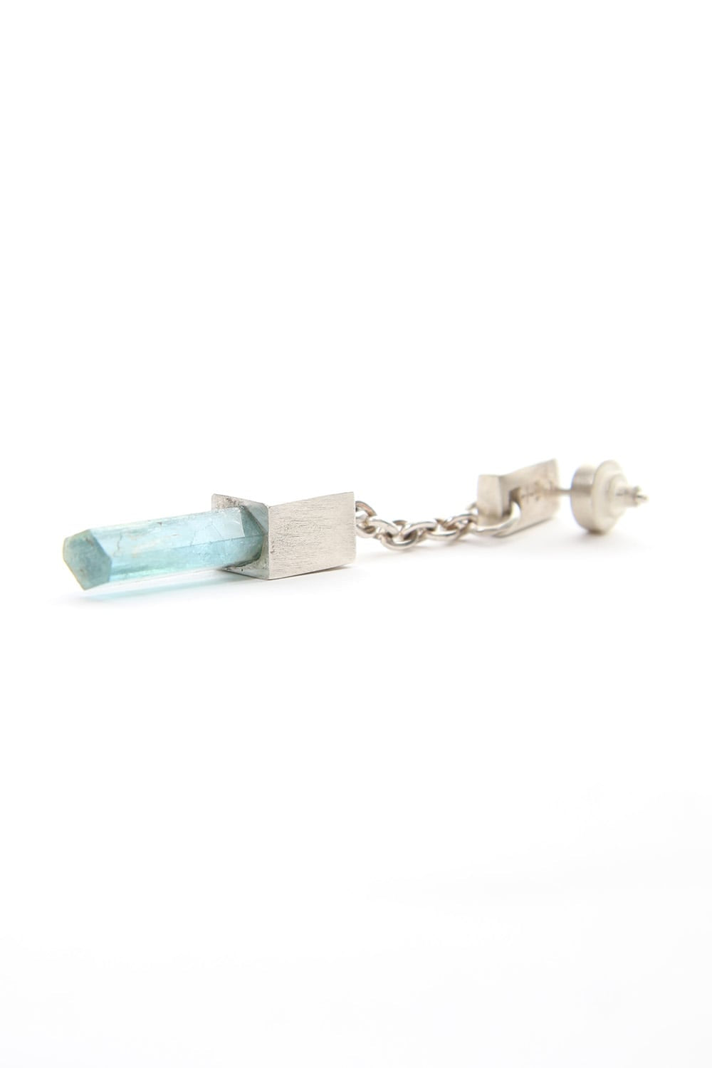 Talisman Cuboid Dangle Earring (Aquamarine, Medium Crystal, MA+AQU)