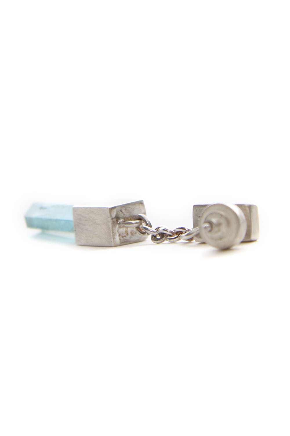 Talisman Cuboid Dangle Earring (Aquamarine, Medium Crystal, MA+AQU)