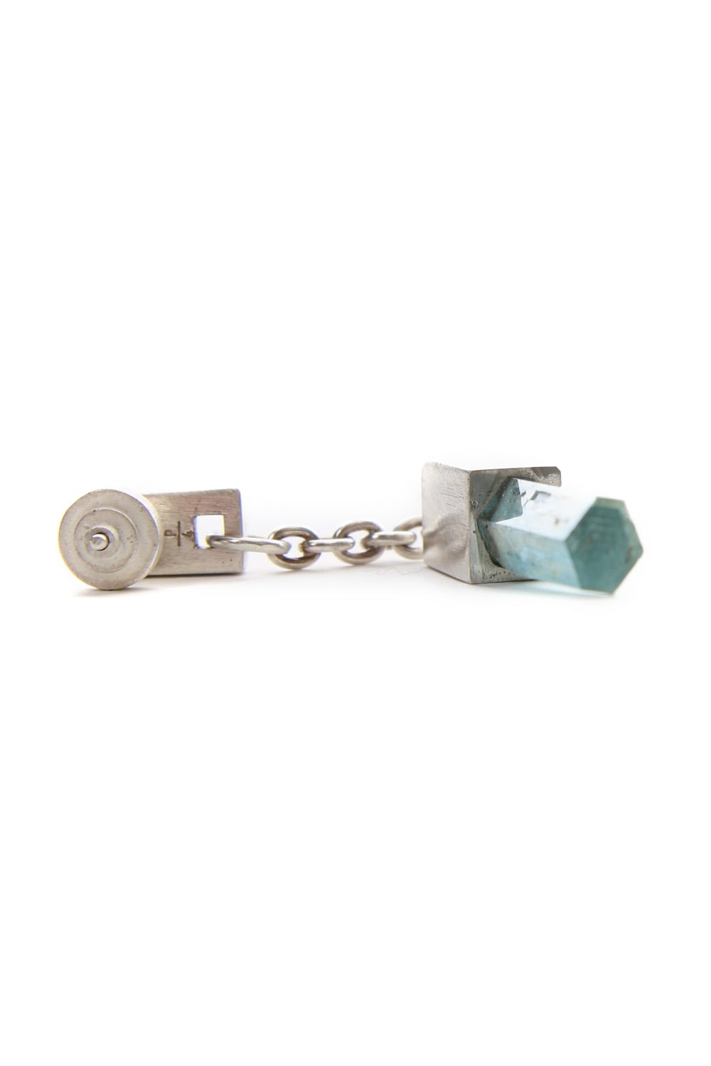 Talisman Cuboid Dangle Earring (Aquamarine, Medium Crystal, MA+AQU)