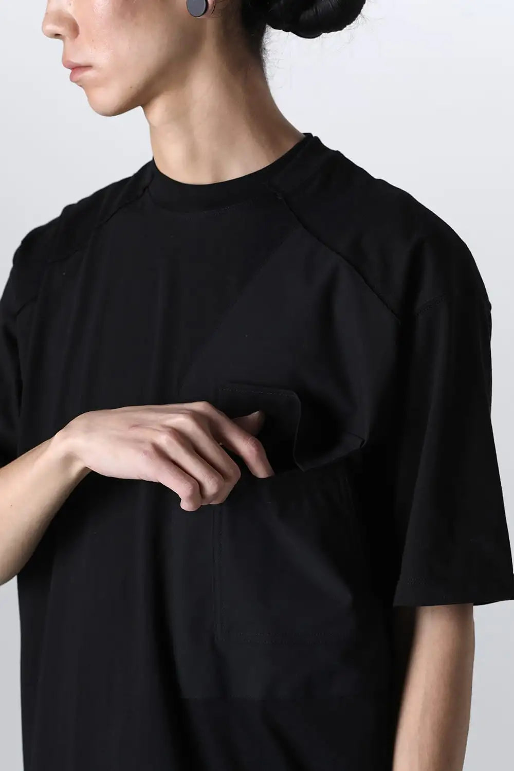 Cotton Jersey Pocket T-shirt  Black