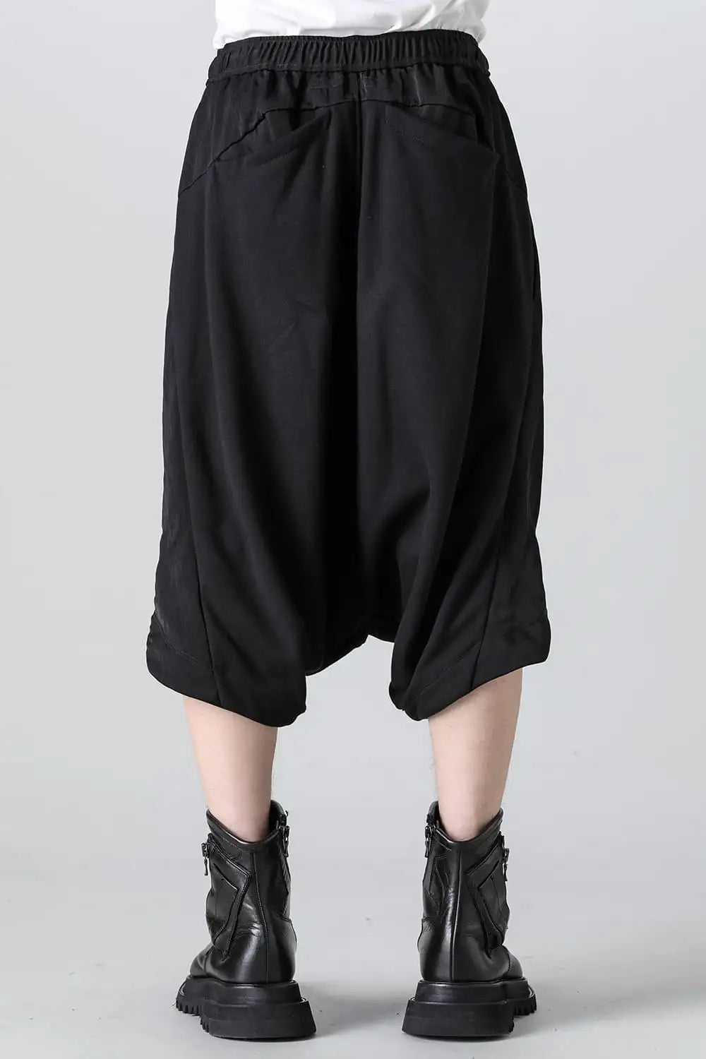 Cotton Sweat Sarouel Short Pants Black