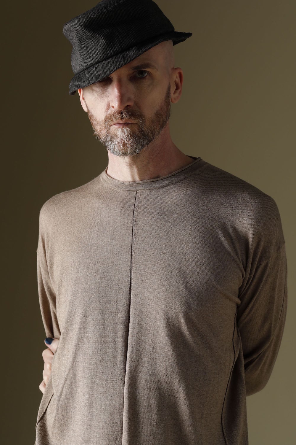 Knit long sleeve silk / cashmere Mink