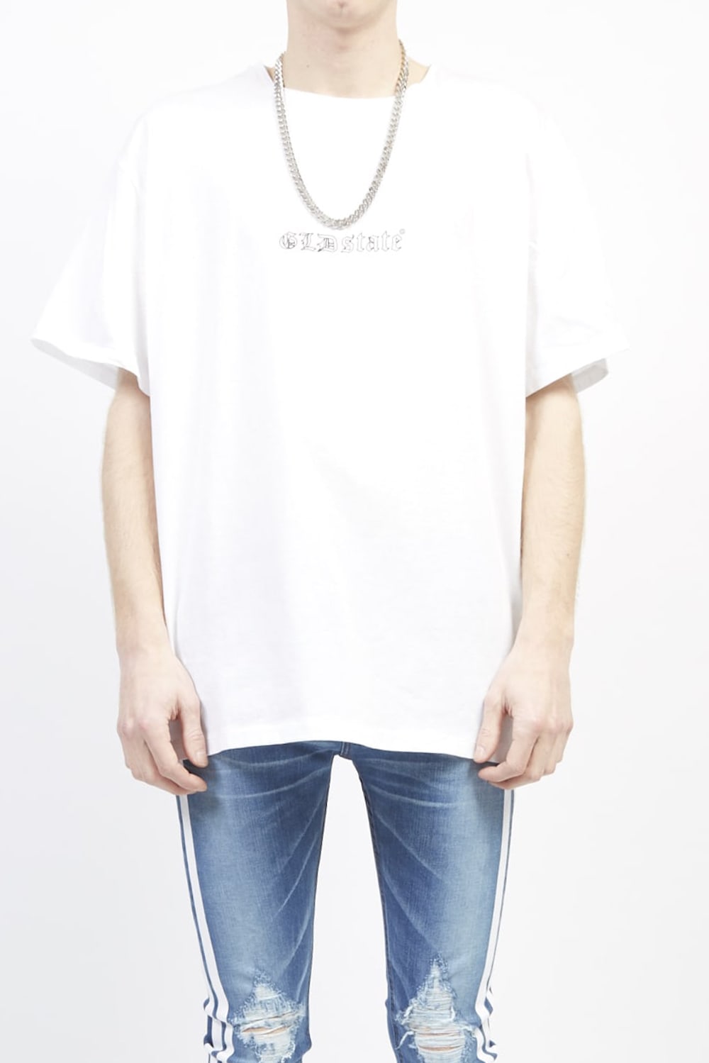 GLD state out line print T-shirt (big) White