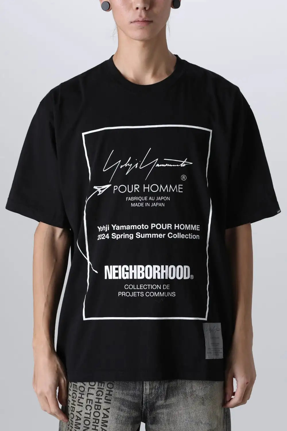 NEIGHBORHOOD x Yohji Yamamoto Print Short Sleeve T-Shirt Black