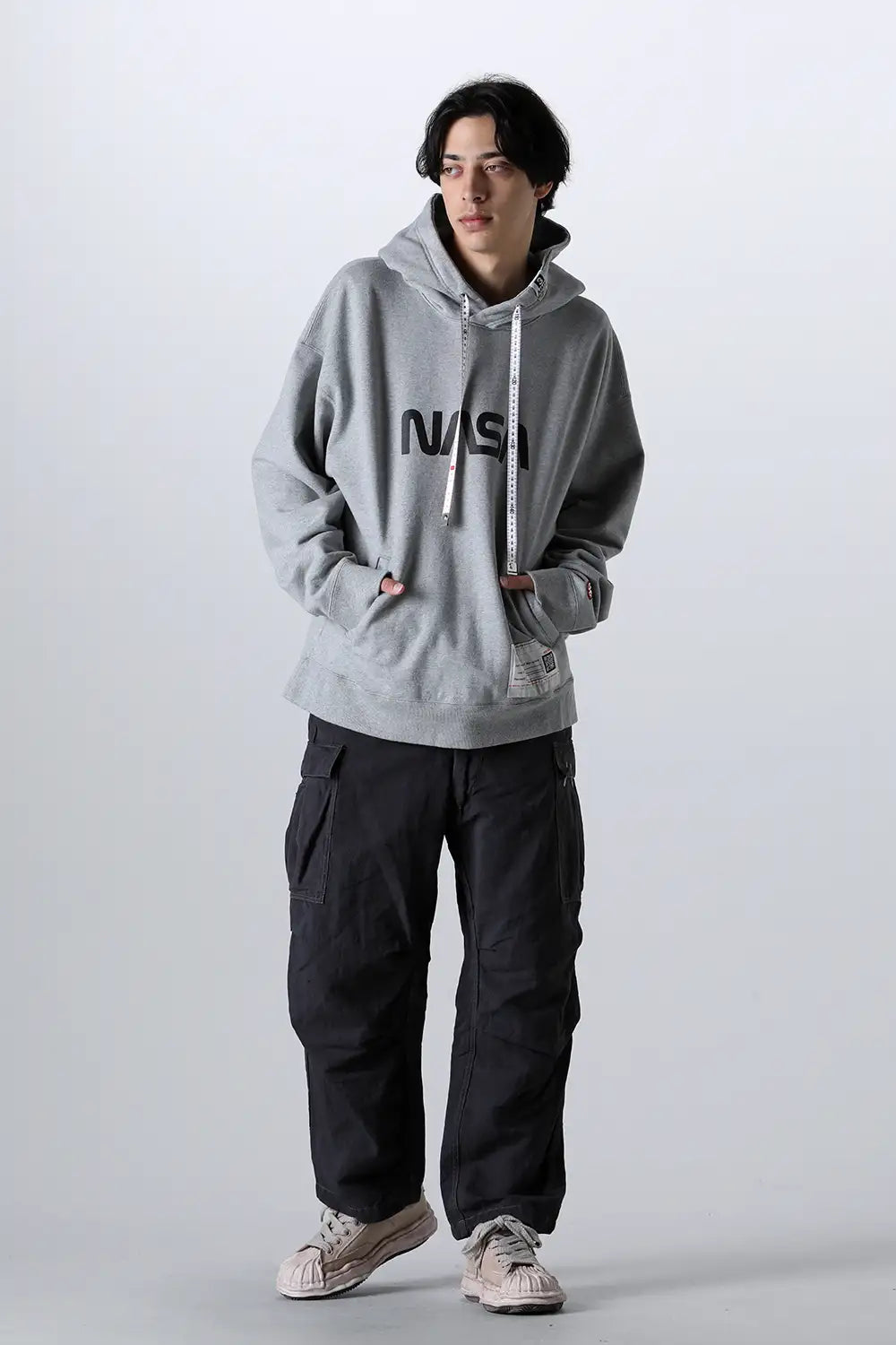 NASA Printed Hoodie Gray