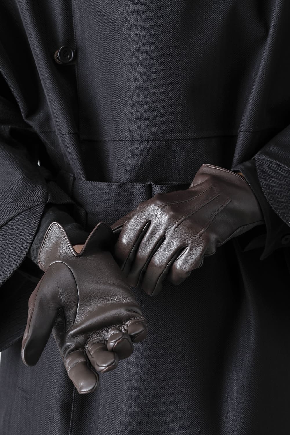 Elton Unlined Touch Screen Leather Glove  Brown