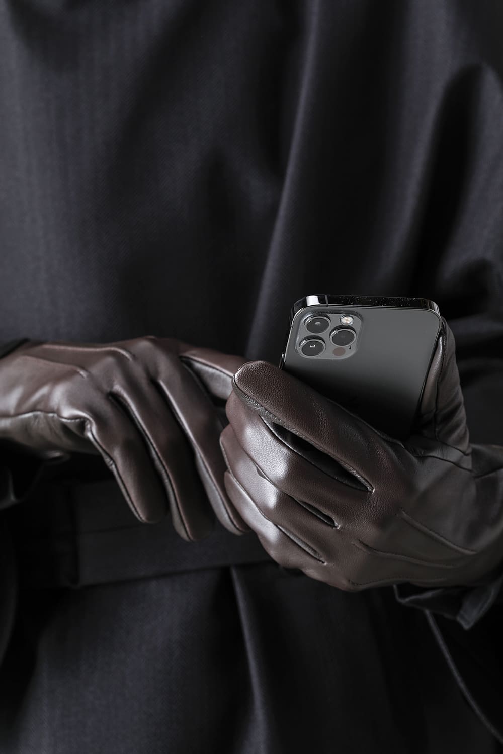 Elton Unlined Touch Screen Leather Glove  Brown