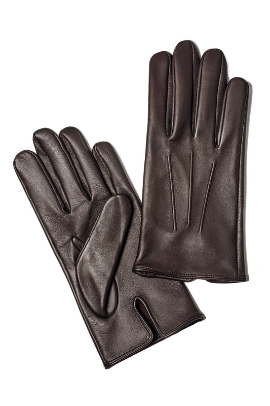 Elton Unlined Touch Screen Leather Glove  Brown