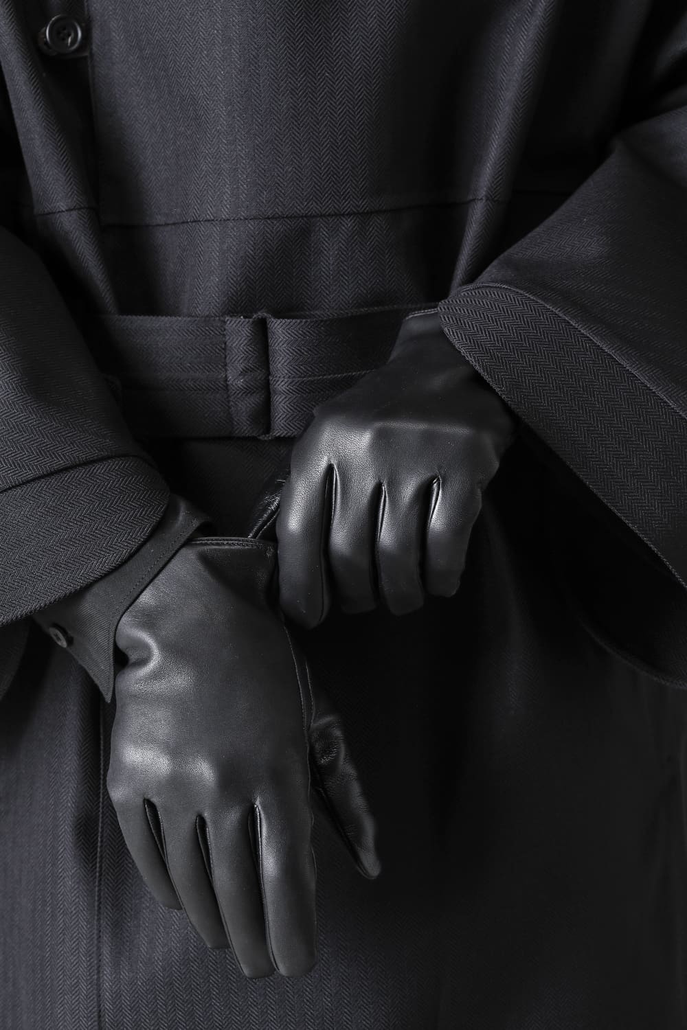 Finest Sccottish Cashmare Touch Screen Leather Glove  Black