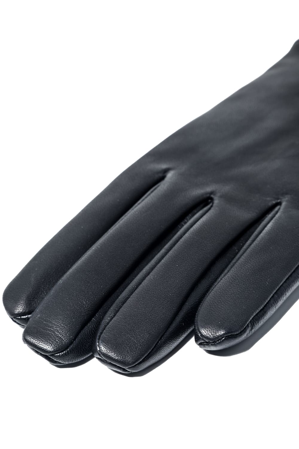 Finest Sccottish Cashmare Touch Screen Leather Glove  Black