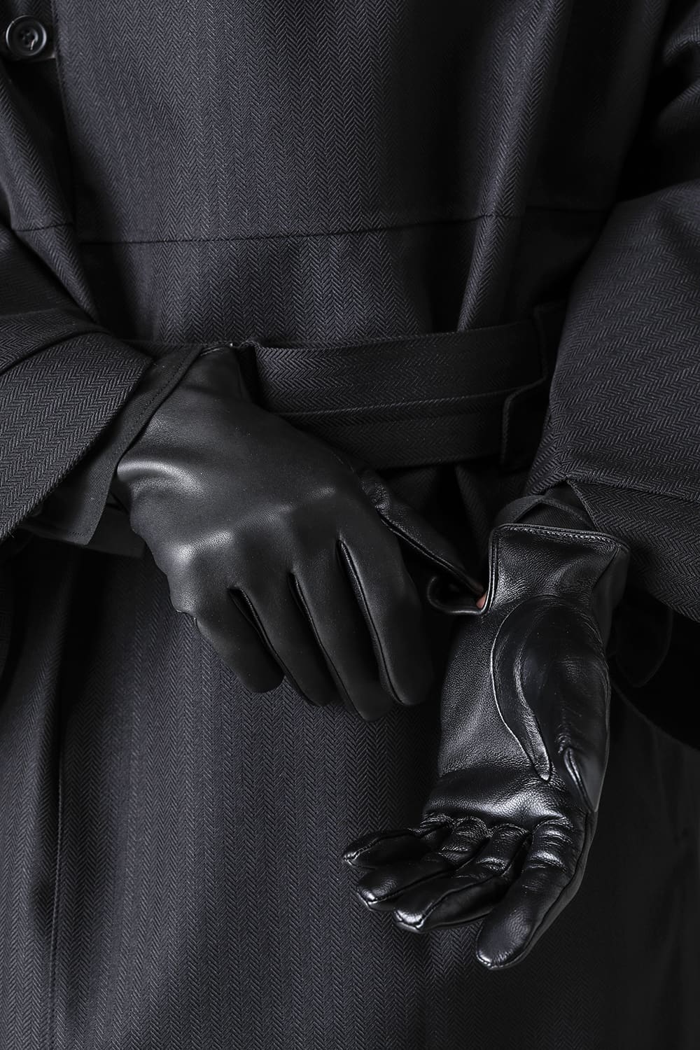 Finest Sccottish Cashmare Touch Screen Leather Glove  Black