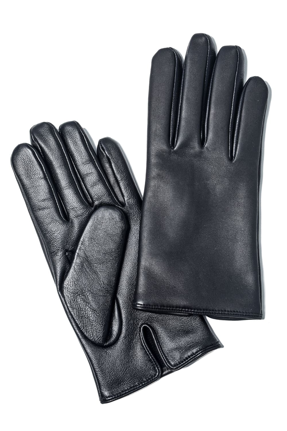 Finest Sccottish Cashmare Touch Screen Leather Glove  Black