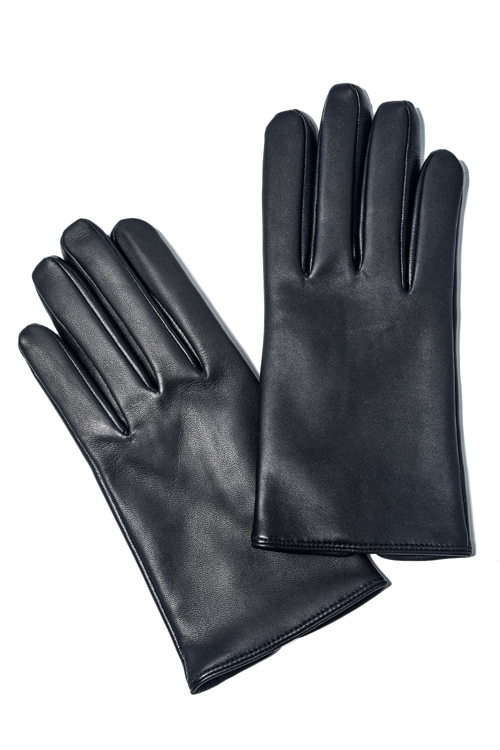 Finest Sccottish Cashmare Touch Screen Leather Glove  Black