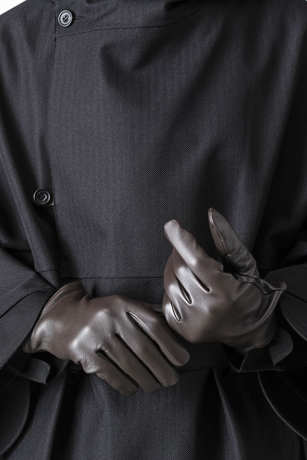 Finest Sccottish Cashmare Touch Screen Leather Glove  Brown