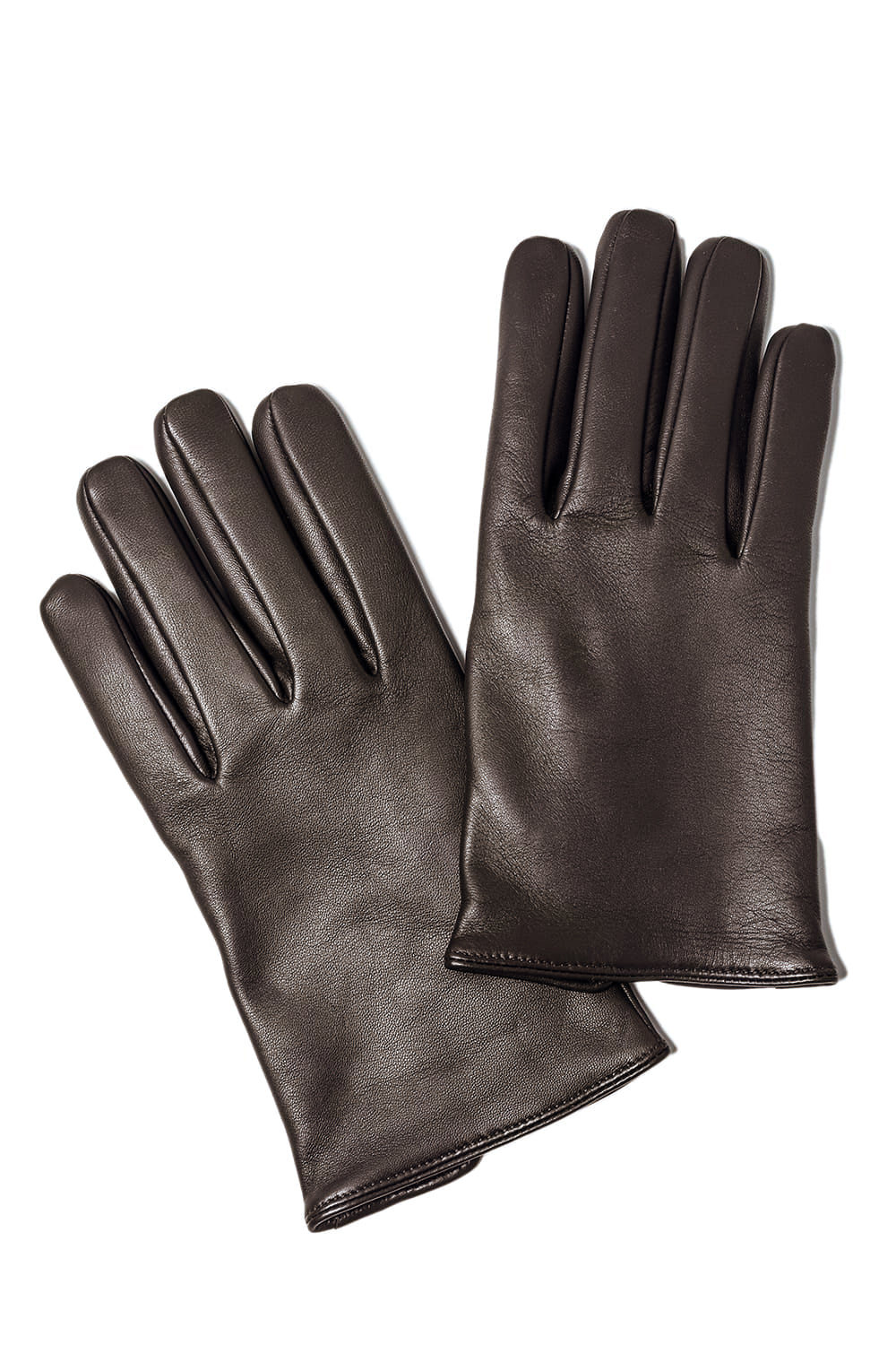 Finest Sccottish Cashmare Touch Screen Leather Glove  Brown