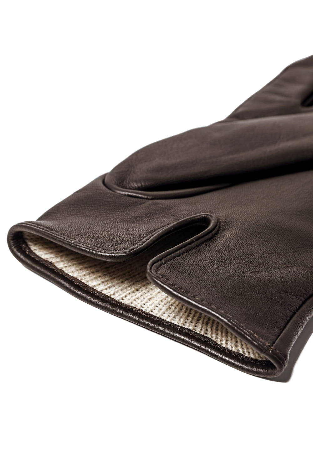 Finest Sccottish Cashmare Touch Screen Leather Glove  Brown