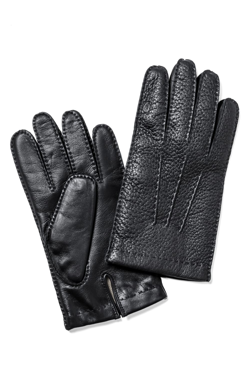 Oxburgh Sccottish Cashmare Touch Screen Leather Glove  Black