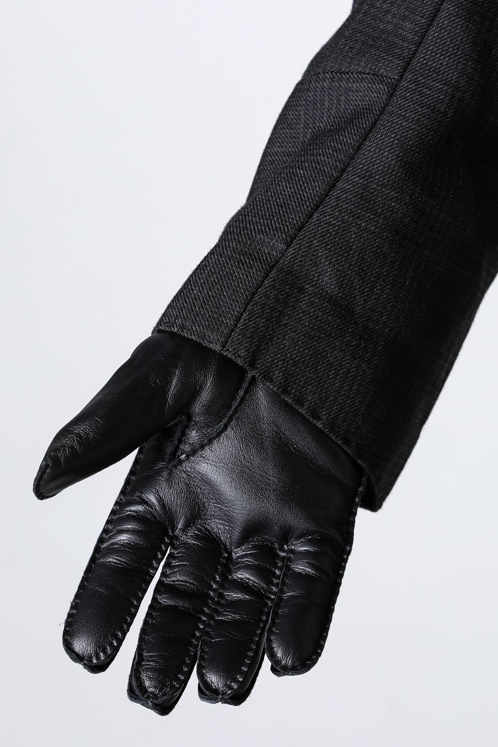 Oxburgh Sccottish Cashmare Touch Screen Leather Glove  Black