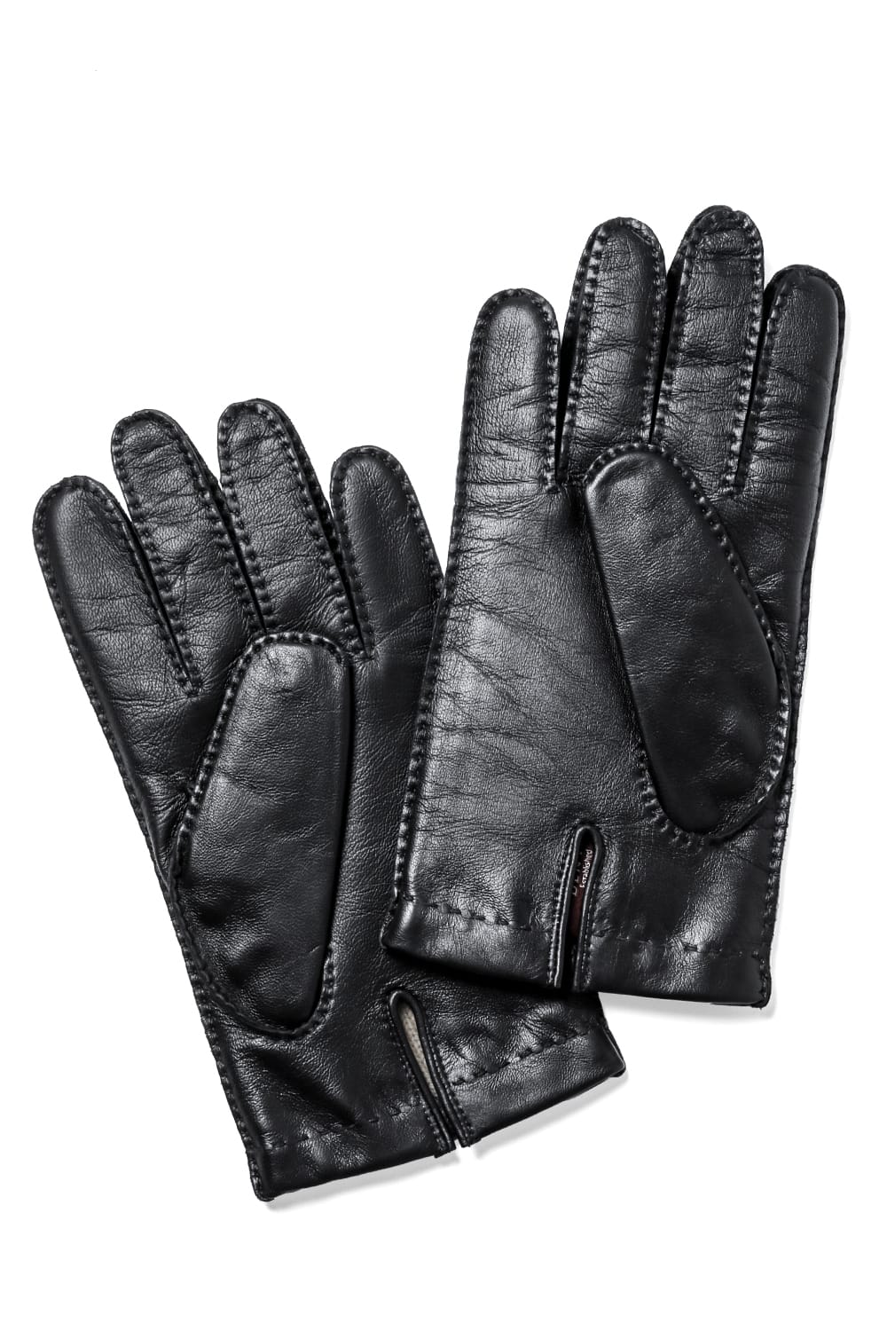 Oxburgh Sccottish Cashmare Touch Screen Leather Glove  Black