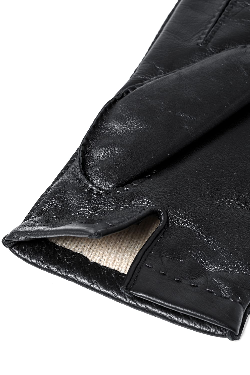 Oxburgh Sccottish Cashmare Touch Screen Leather Glove  Black