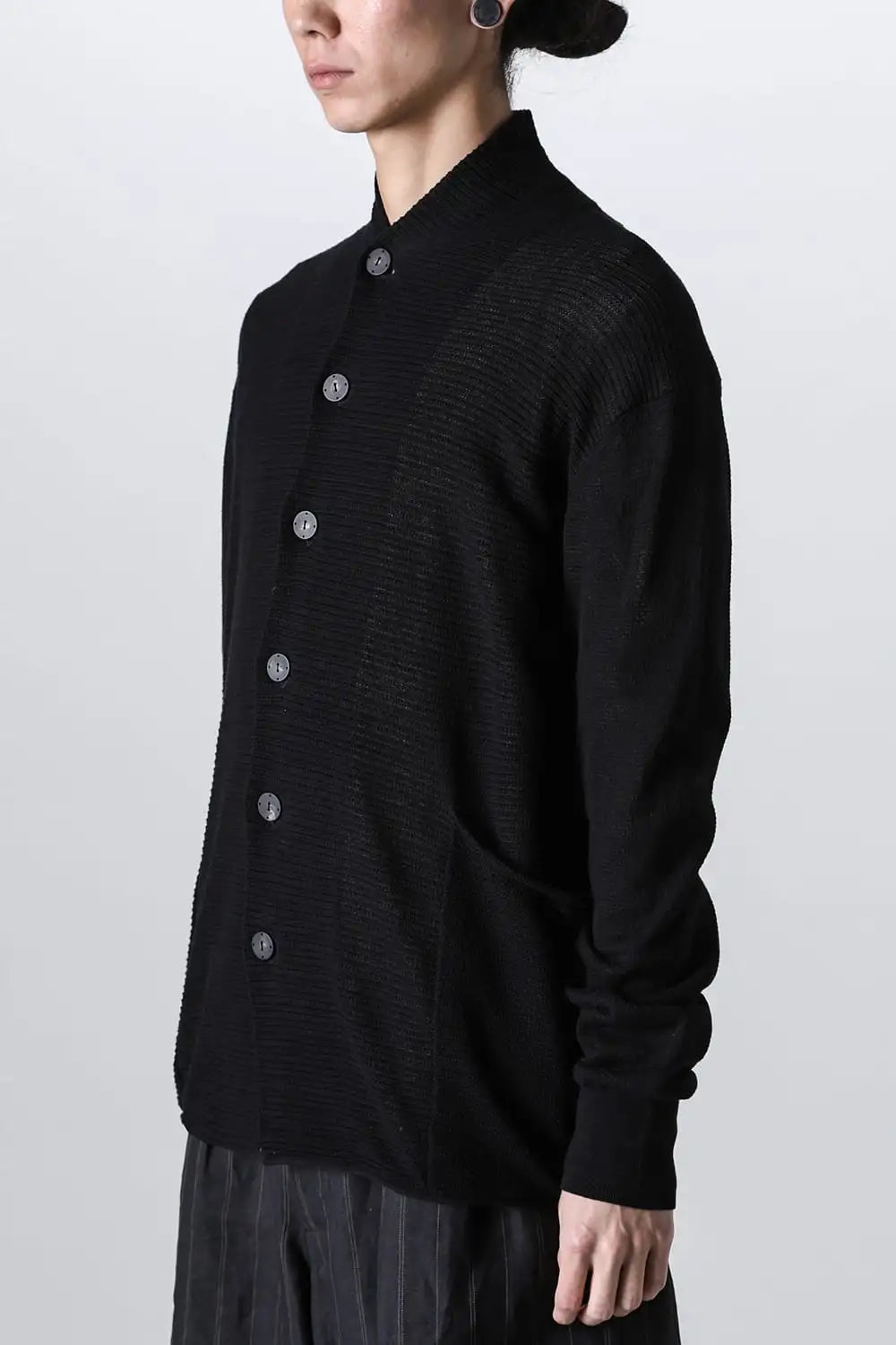 Knit cardigan cotton / linen / silk Black