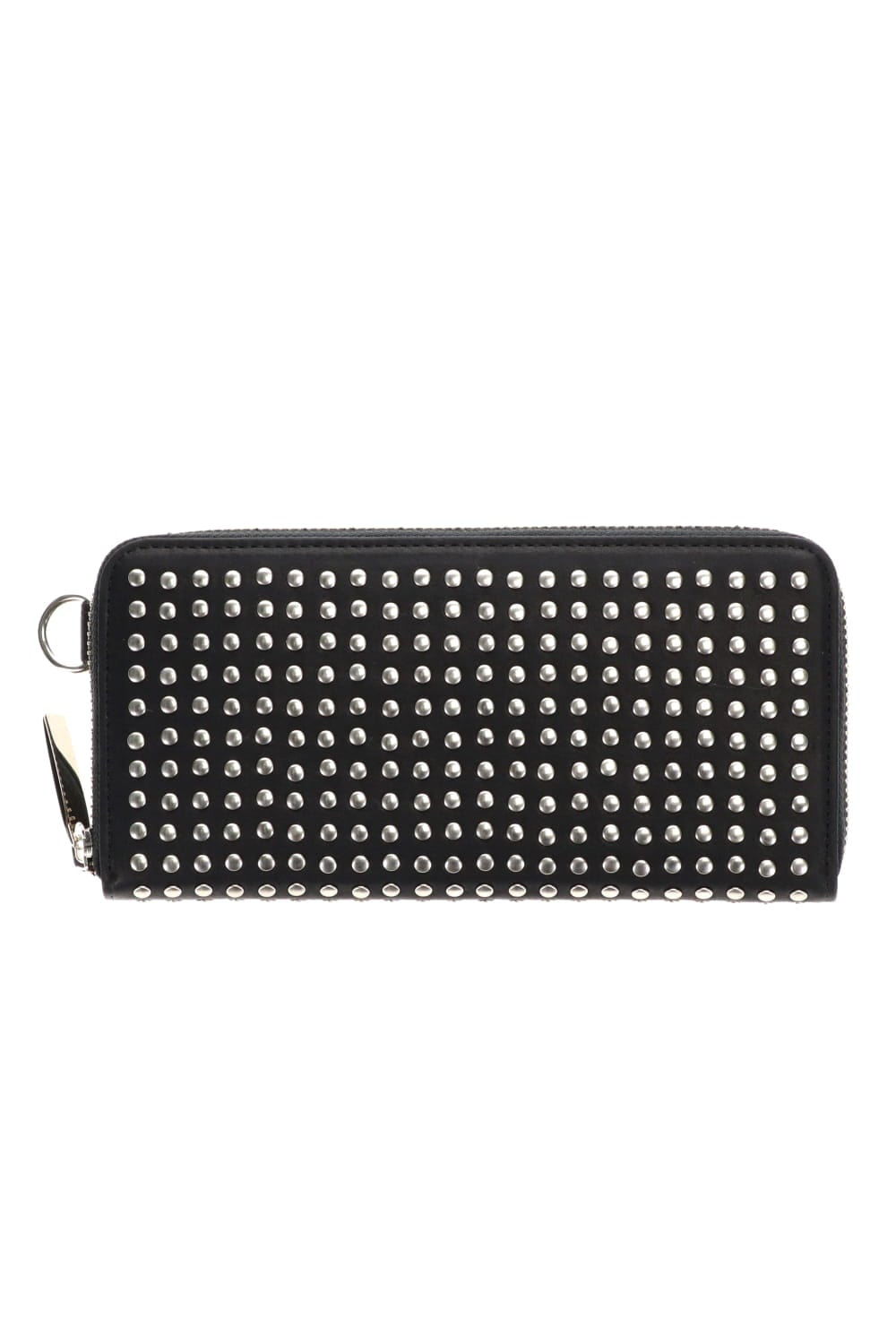 Leather long wallet fold 'all-studs' 2 Silver