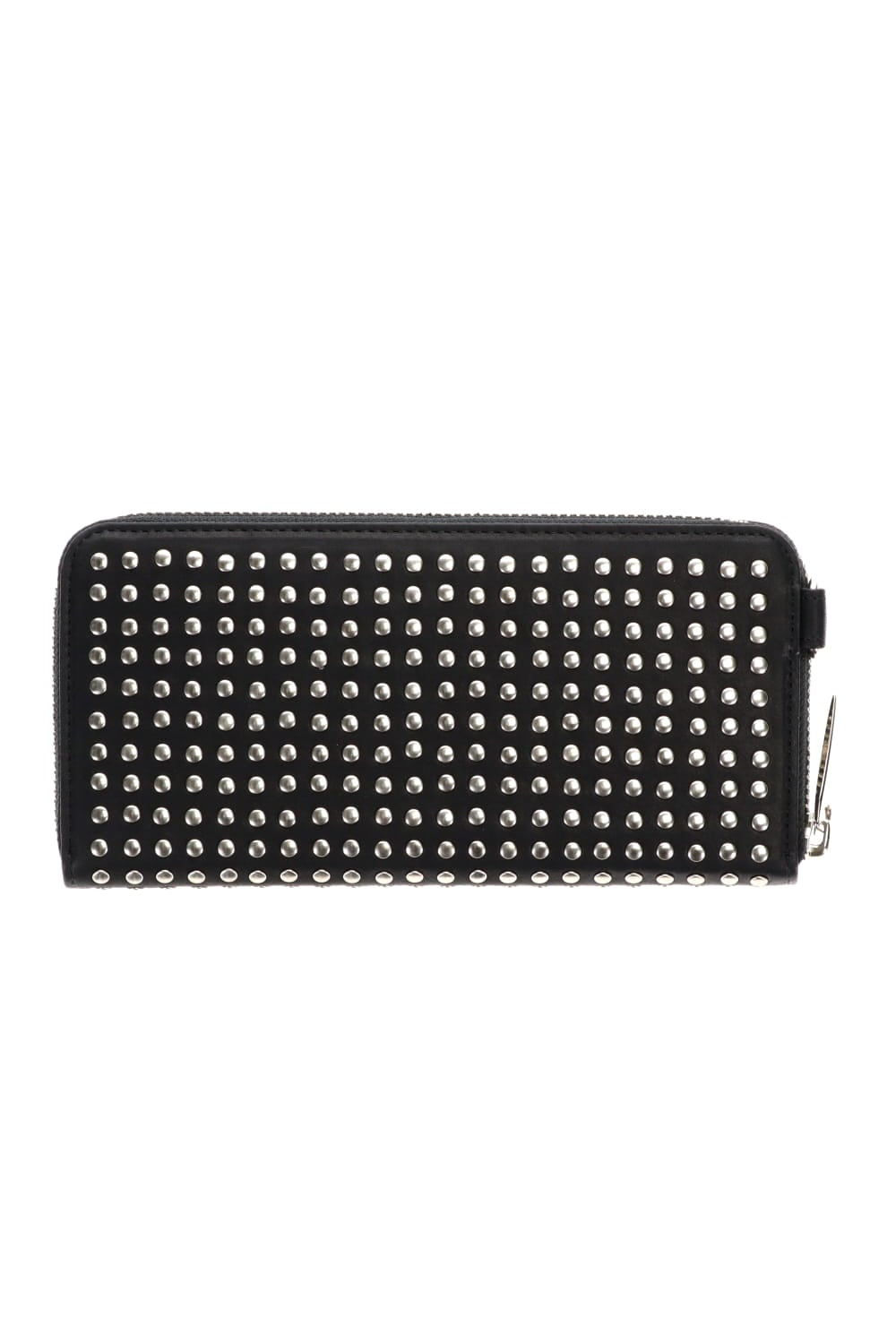 Leather long wallet fold 'all-studs' 2 Silver