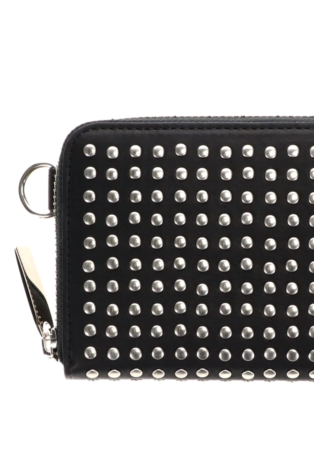 Leather long wallet fold 'all-studs' 2 Silver