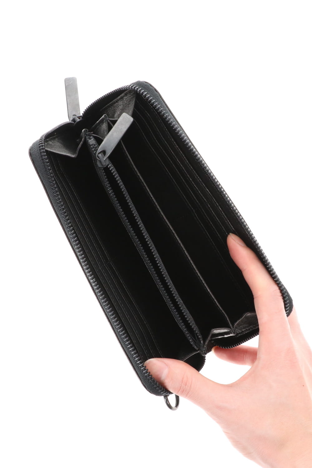 Leather long wallet fold 'minimal' shine 2