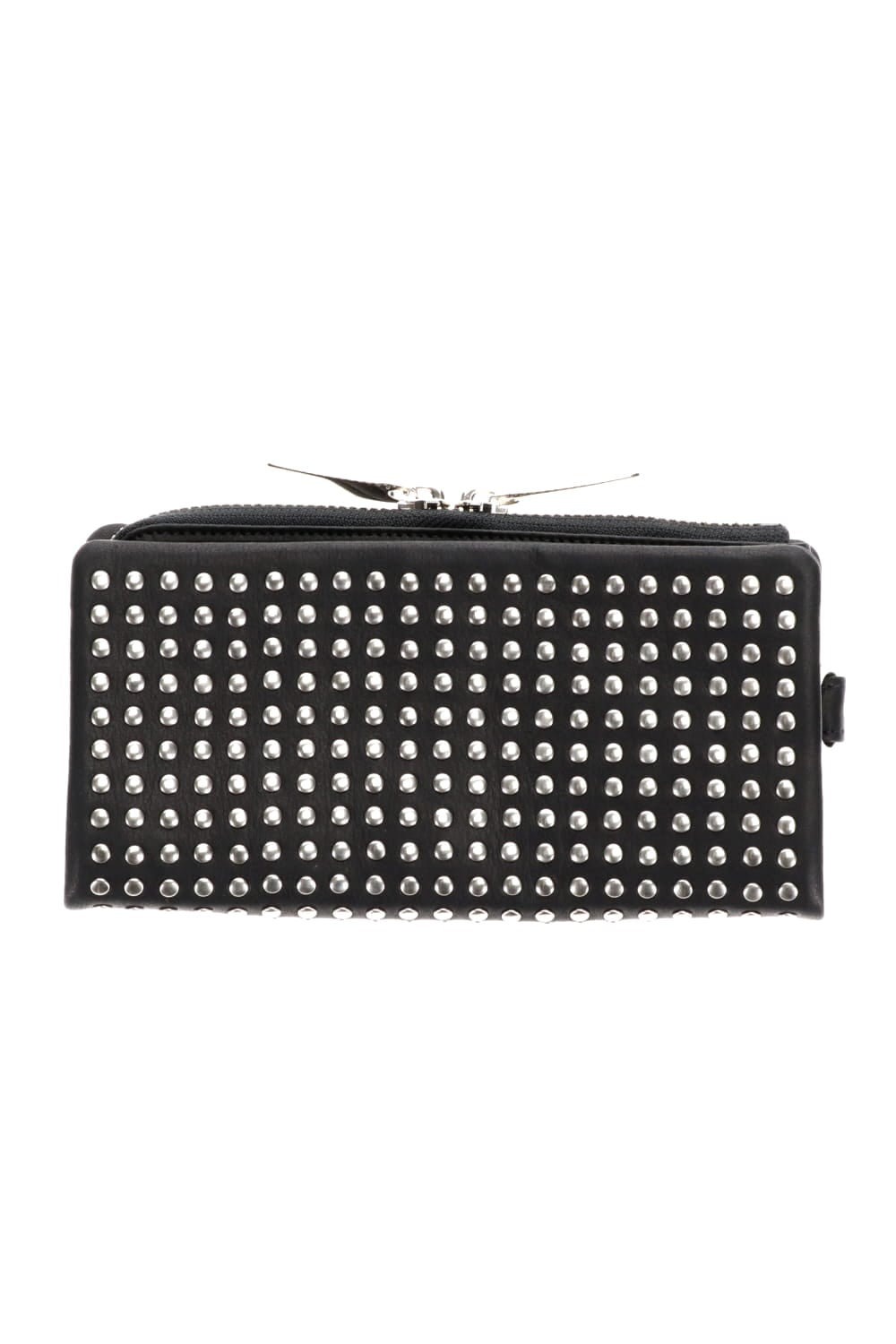 Leather long wallet 'all-studs' 2 Silver