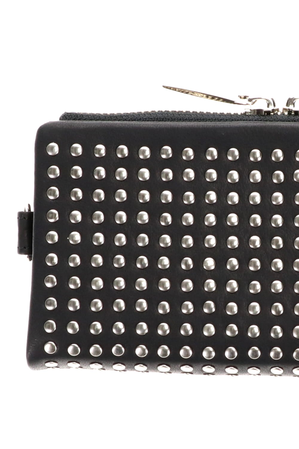 Leather long wallet 'all-studs' 2 Silver