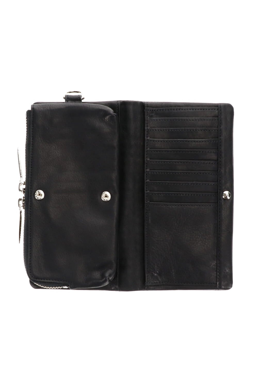 Leather long wallet 'all-studs' 2 Silver