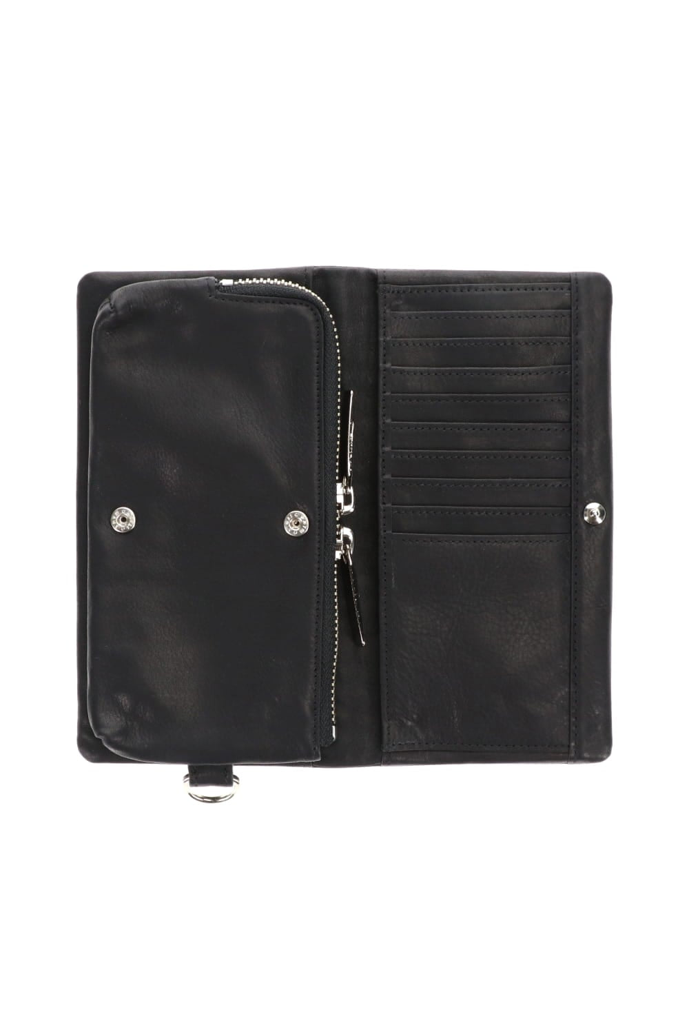 Leather long wallet 'all-studs' 2 Silver