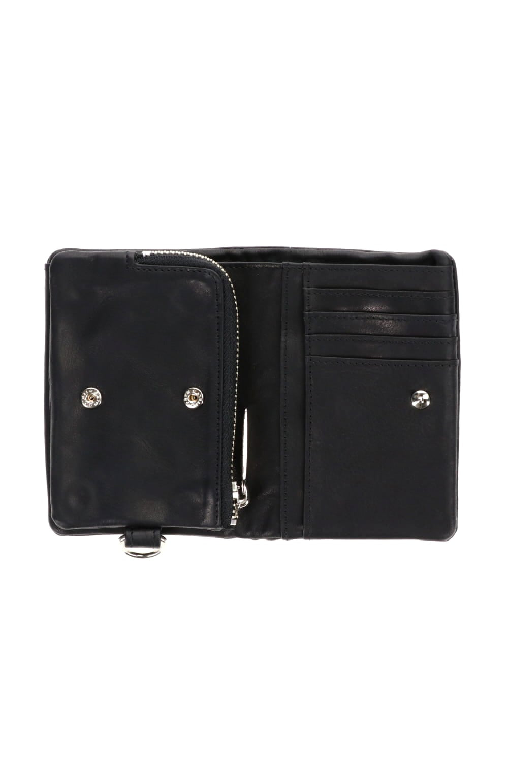 Leather micro wallet 'all-studs' 2 Silver