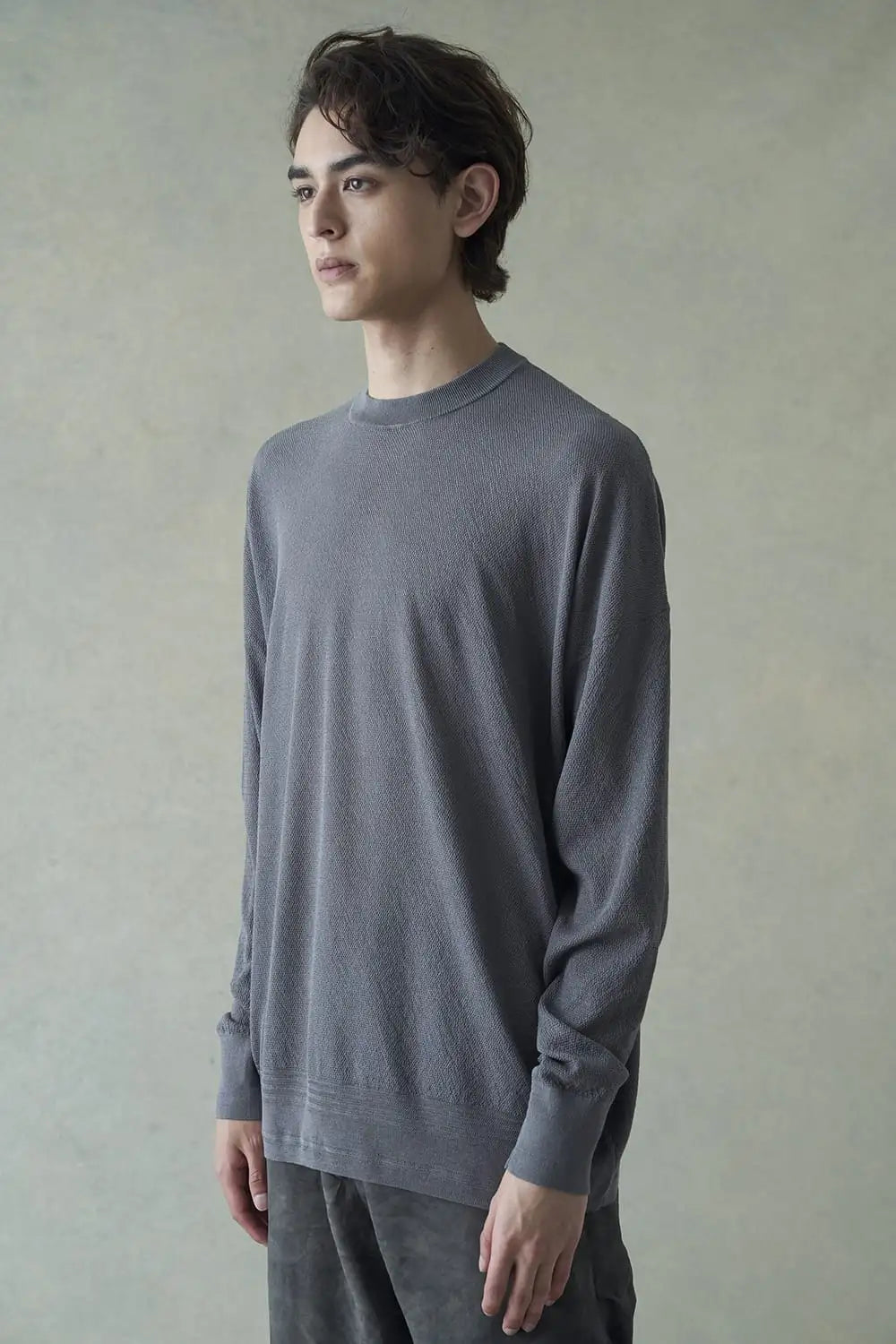 Pullover knit cotton / linen / silk Gray