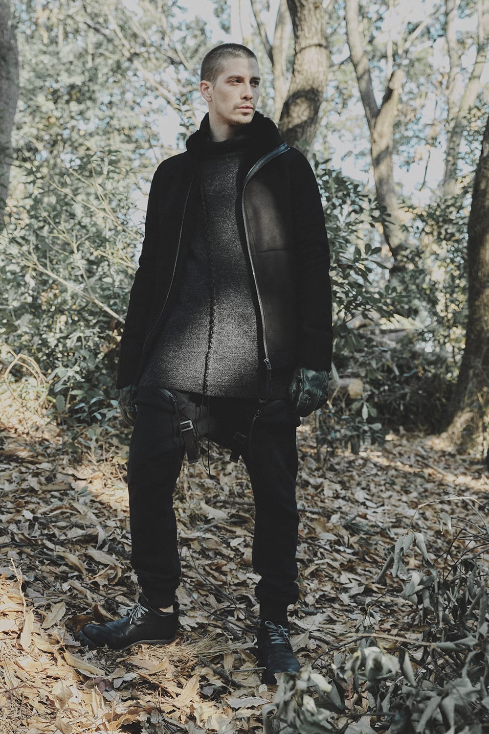 Dusty leaf Horse Leather Zip Gloves Green