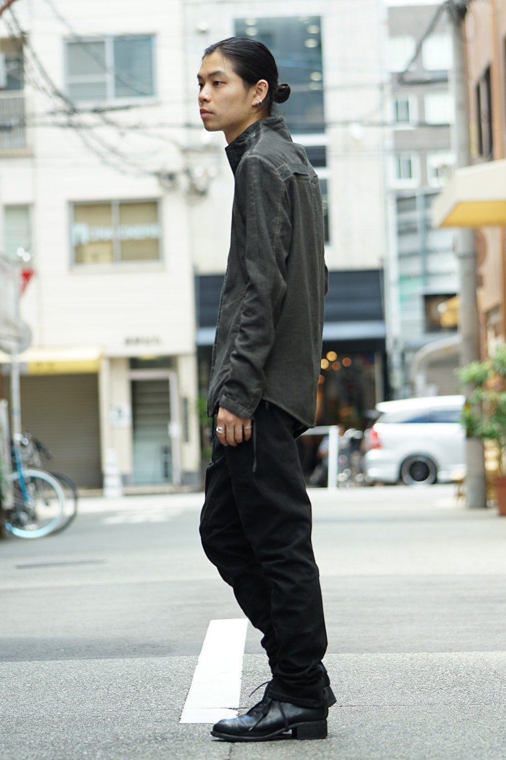 Dirty paraffin curve jodhpurs pants