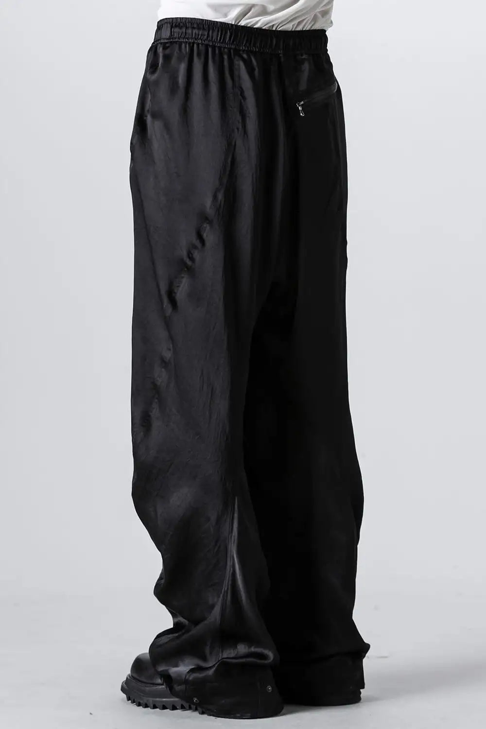 Acetate Vintage Satin Twisted Wide Pants