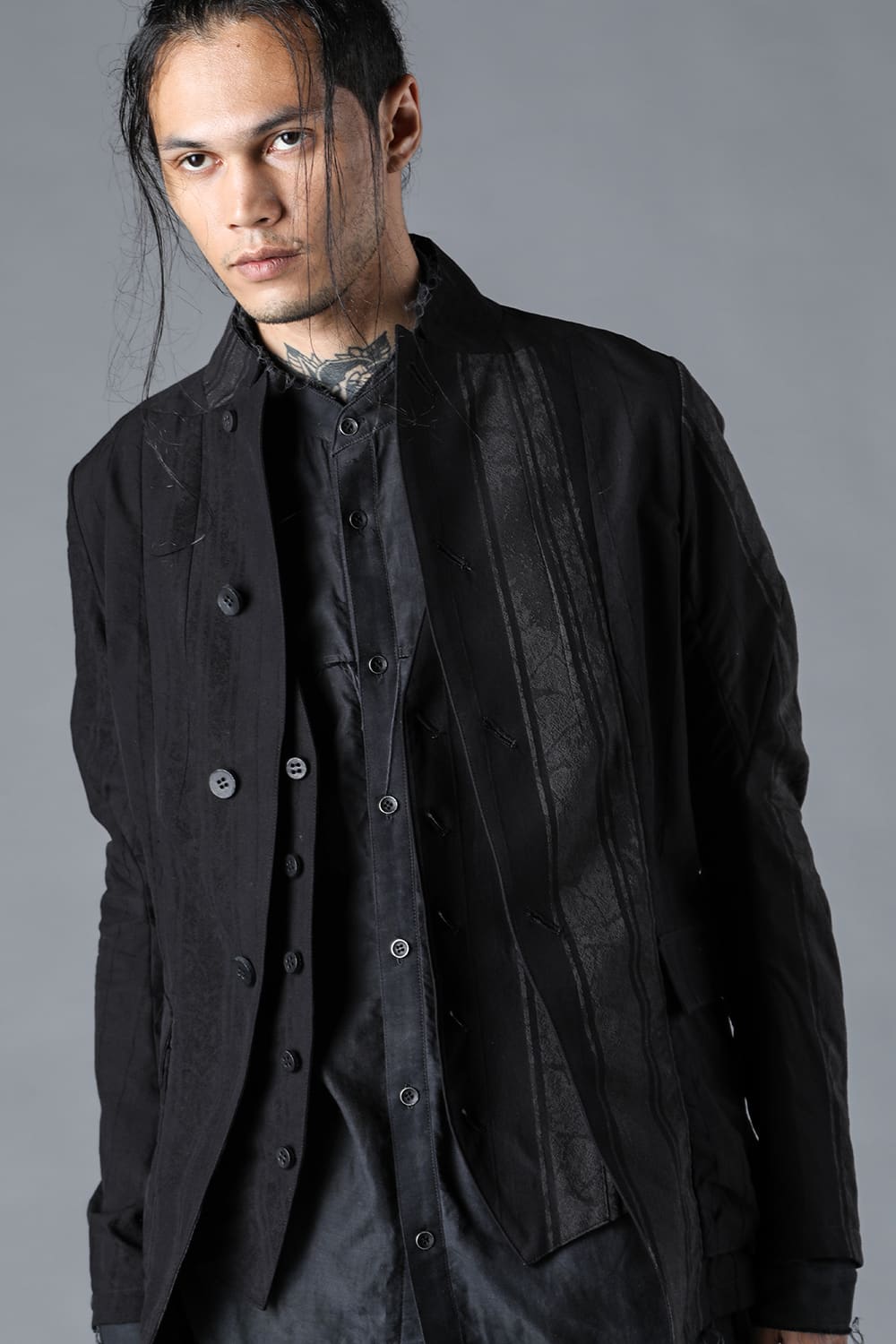 Crack Random Stripe Jacquard Jacket