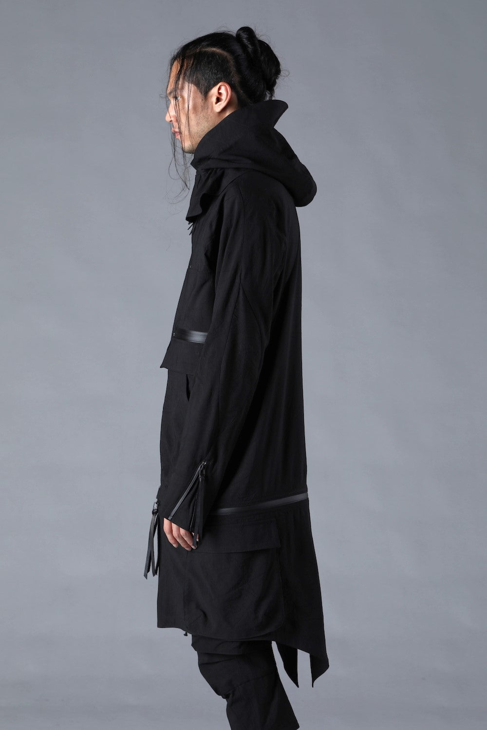 Salt-Shrunk Washed Dobby Border Military Coat