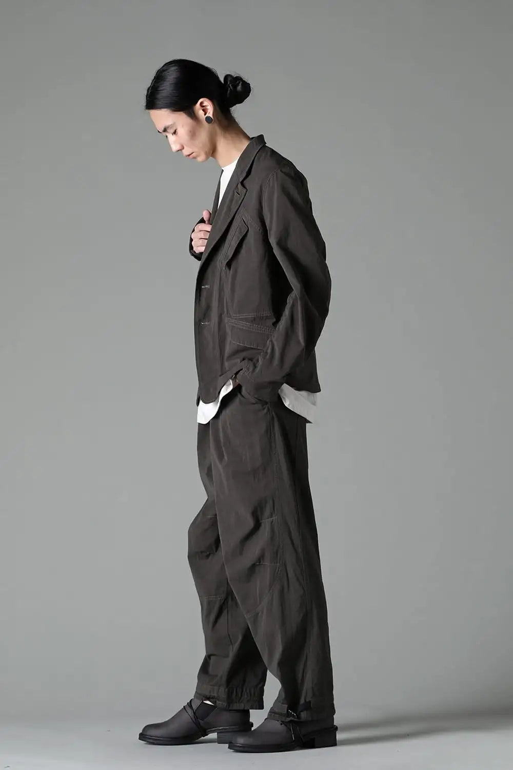 Dry Cotton Wide Trousers  Olive Drab