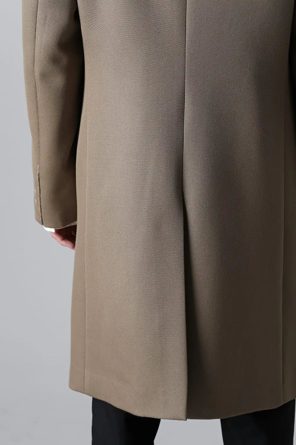 ノーカラーチェスターコートウールキャバリー