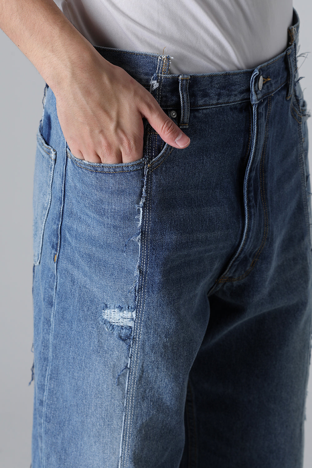 Center Seam Loose Fit Denim Indigo