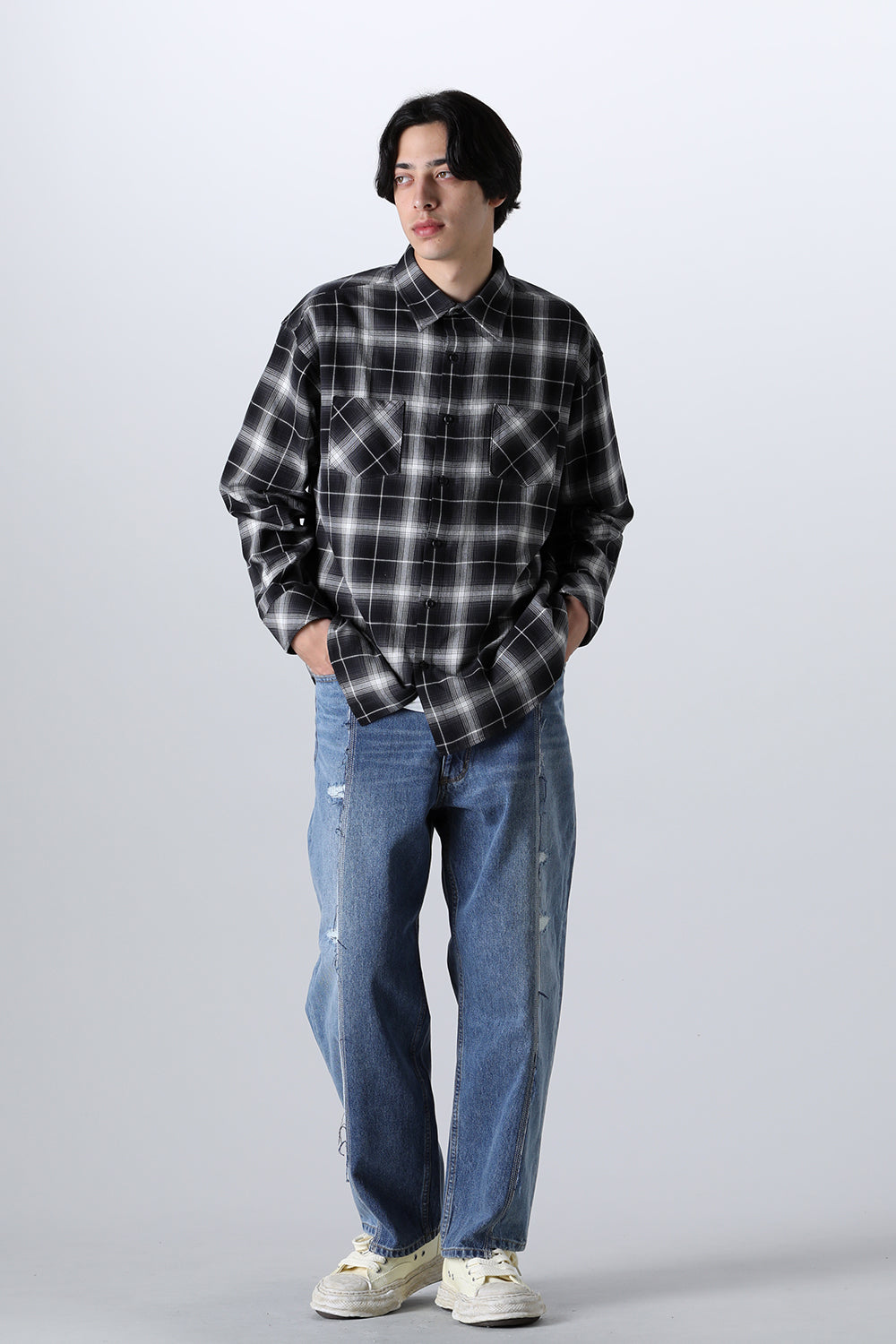 Center Seam Loose Fit Denim Indigo