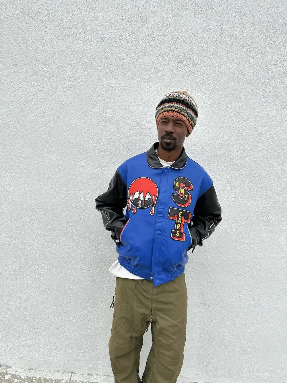 DENIM TEARS × SAINT Mxxxxxx HOLY GRAIL Varsity Jacket