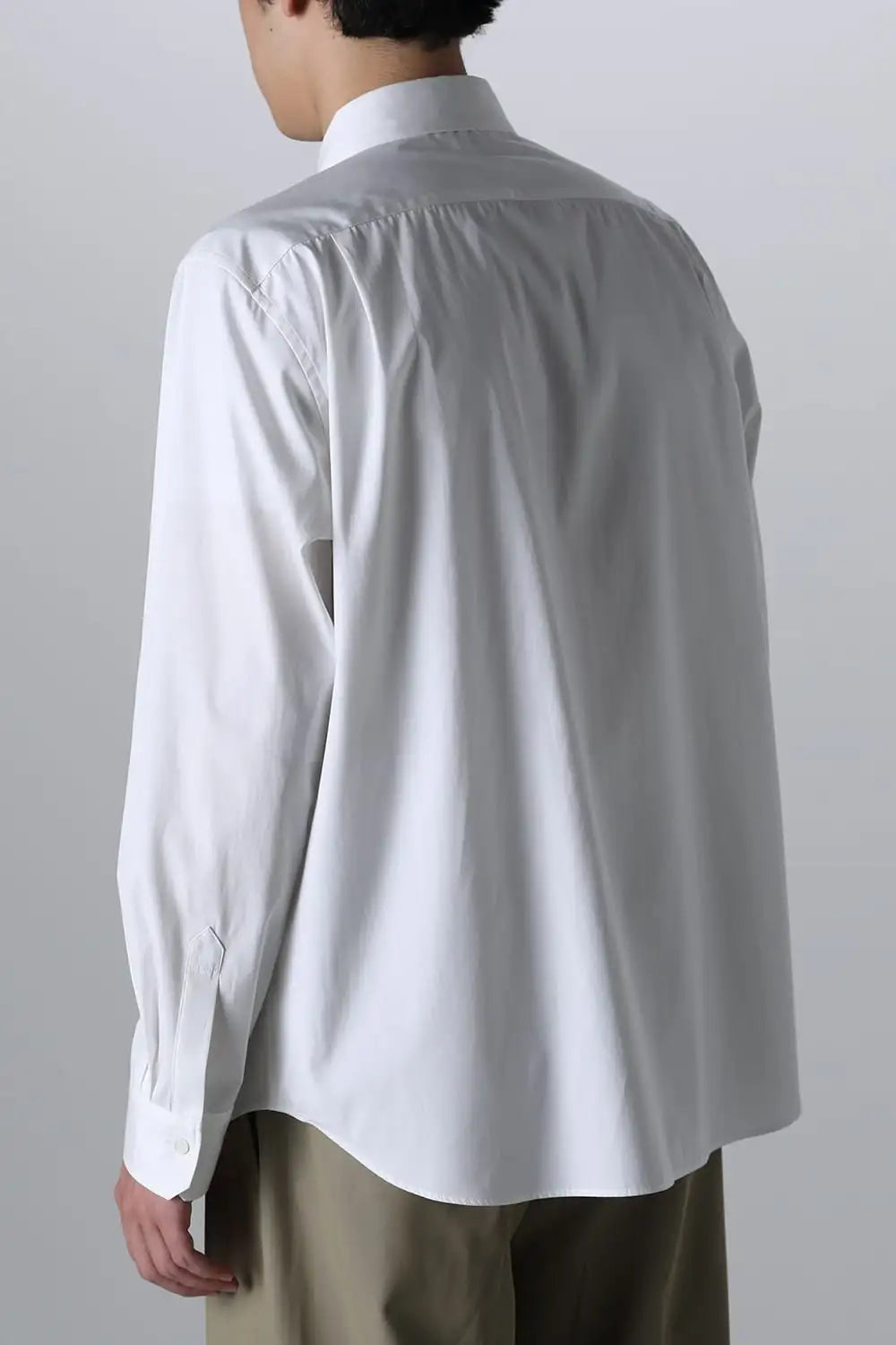 Front panel Shirt With Leather Tab White