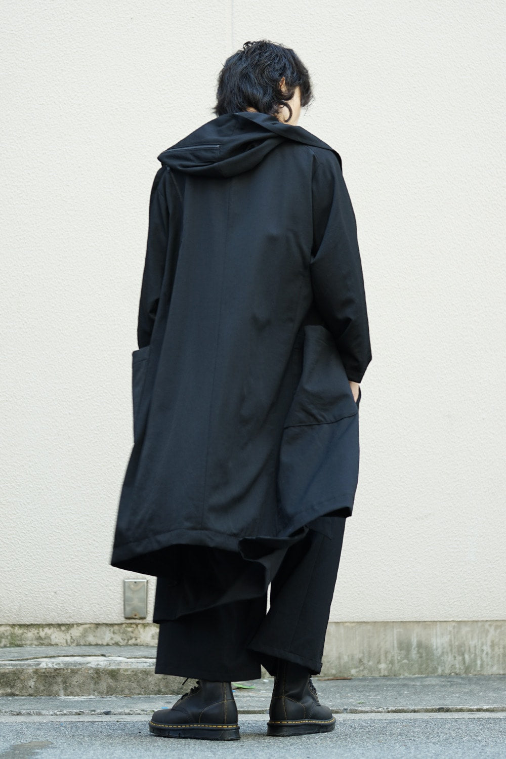 Hooded Double Fastener Long Coat - NV-C52-100